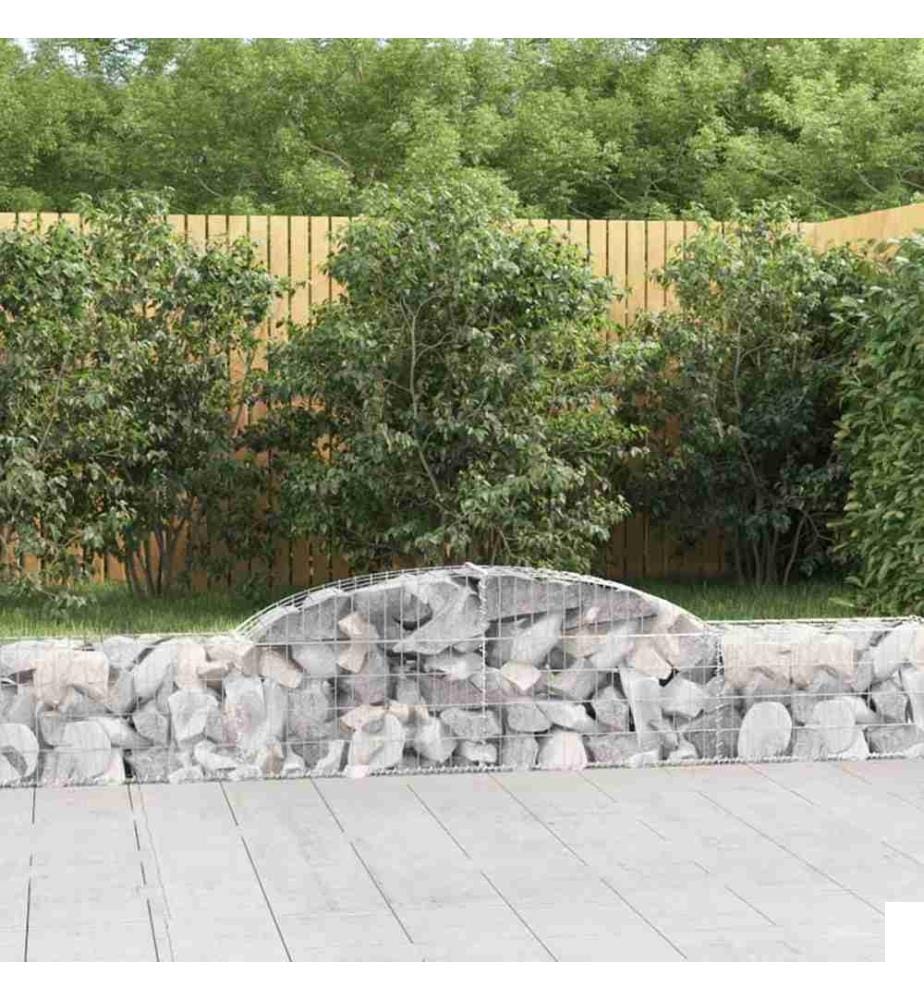 Paniers à gabions arqués 4 pcs 300x30x40/60 cm fer galvanisé