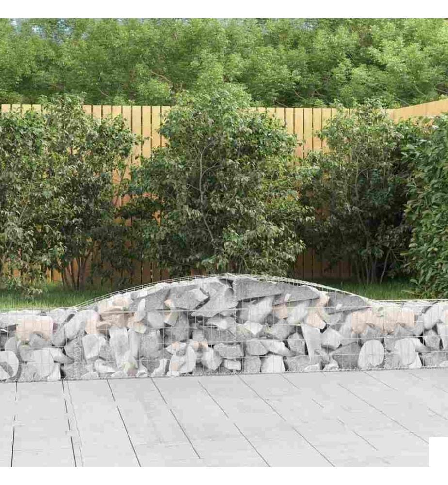 Paniers à gabions arqués 3 pcs 400x30x40/60 cm Fer galvanisé