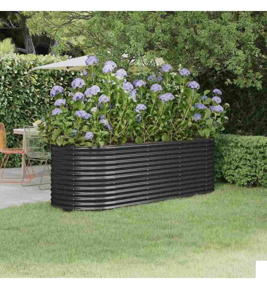 Lit surélevé de jardin Acier enduit de poudre Anthracite
