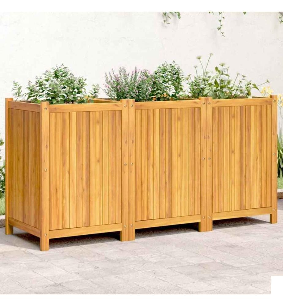 Jardinière avec doublure 150x50x75 cm bois massif d'acacia