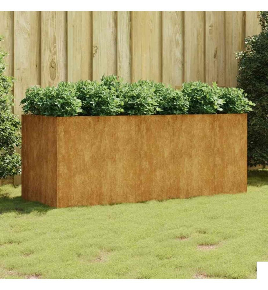 Lit surélevé de jardin 200x80x80 cm acier corten
