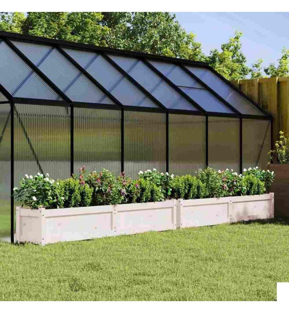 Jardinières 2 pcs blanc bois de pin massif