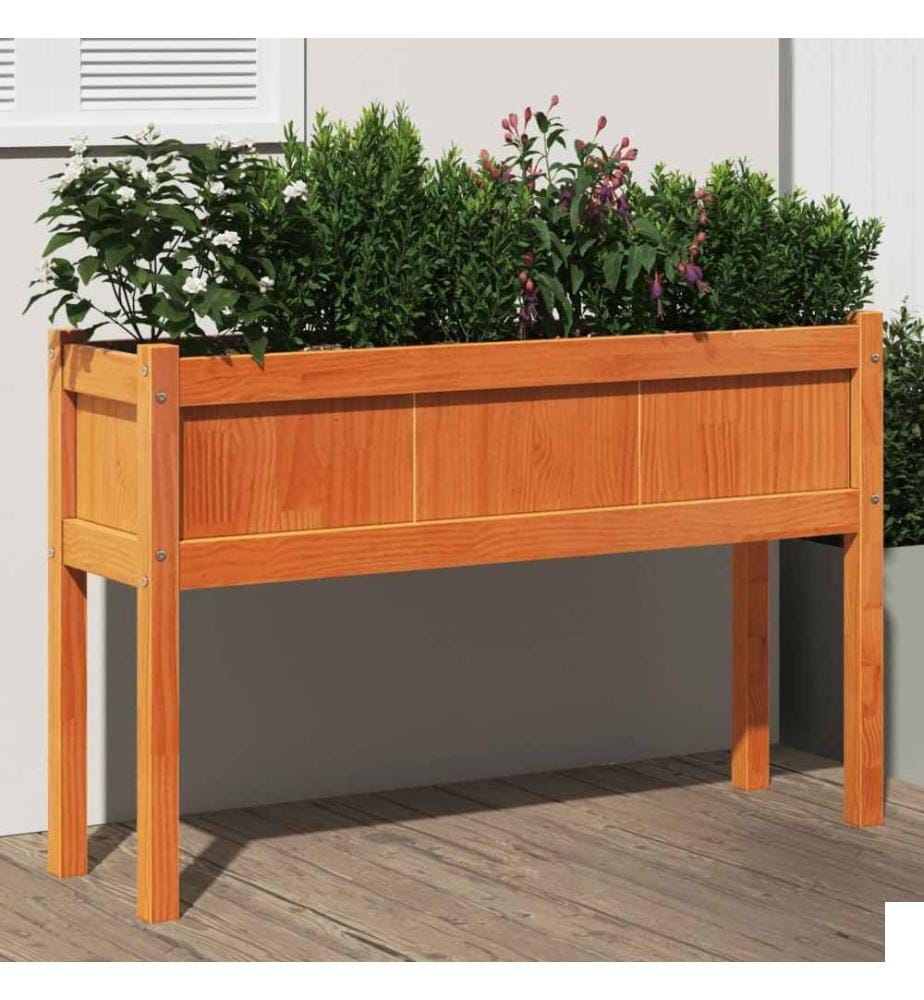 Jardinières avec pieds et pieds 110x31x70 cm bois de pin massif