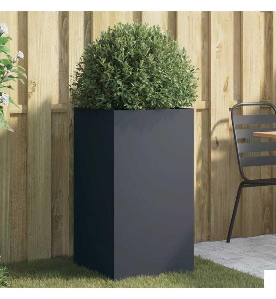 Jardinière anthracite 42x38x75 cm acier laminé à froid