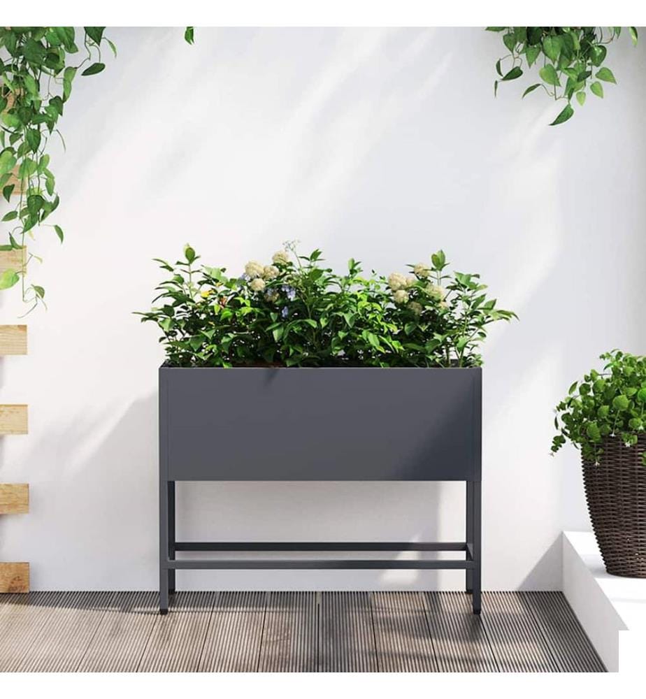 vidaXL Bac de jardin surélevé Anthracite 60 x 26 x 45 cm Acier