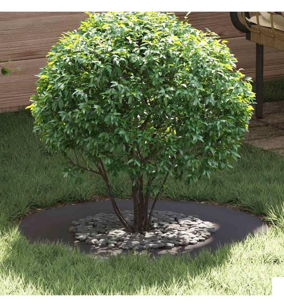 vidaXL adapté pour anneaux d'arbre plats 5 pcs Noir Ø40 / 70 cm Acier