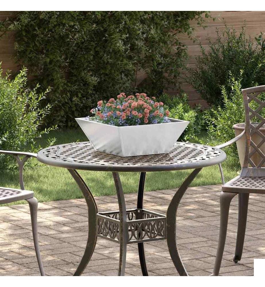 vidaXL Cache-pot de jardin Argent 40 x 40 x 15 cm Acier inoxydable