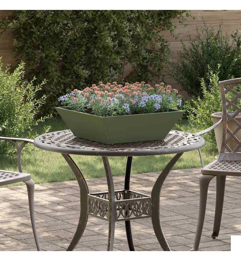 vidaXL Cache-pot de jardin Vert olive 50 x 50 x 15 cm