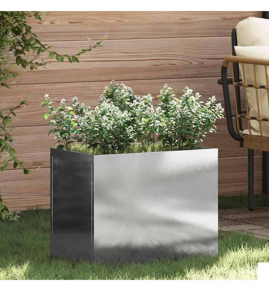 vidaXL Cache-pot de jardin Acier inoxydable 50 x 32 x 40 cm