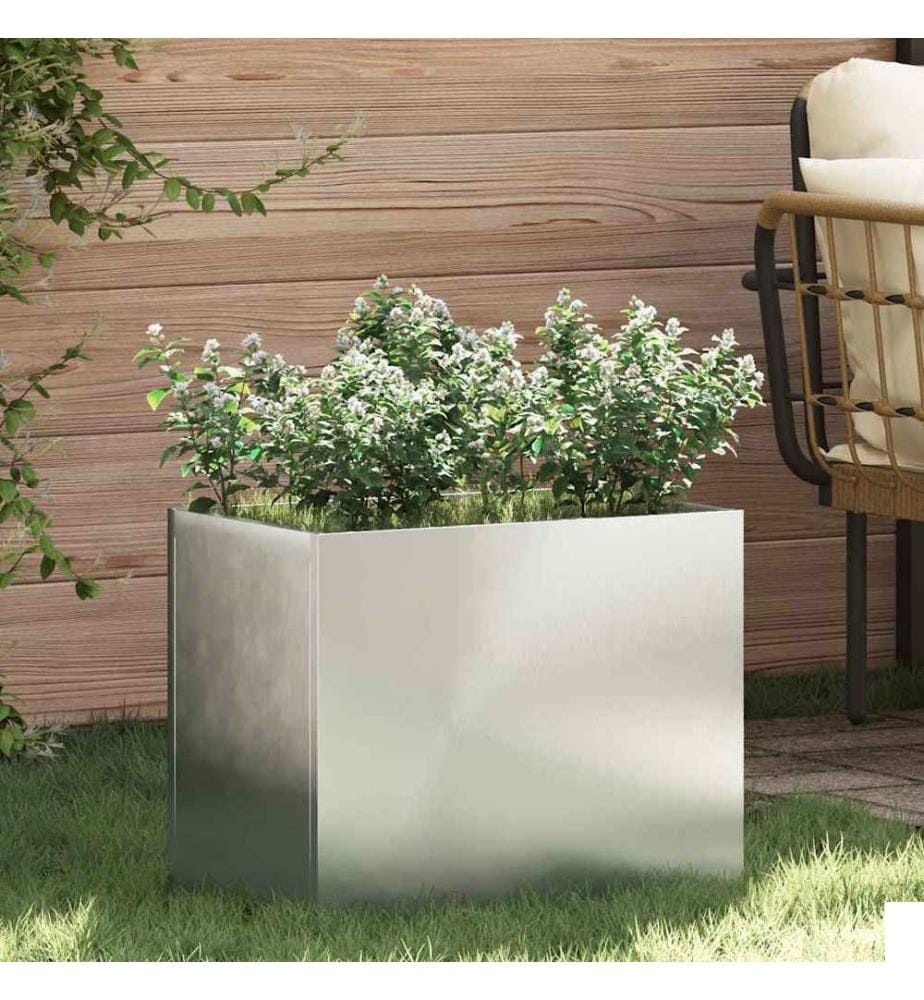 vidaXL Cache-pot de jardin Acier galvanisé 50 x 32 x 40 cm