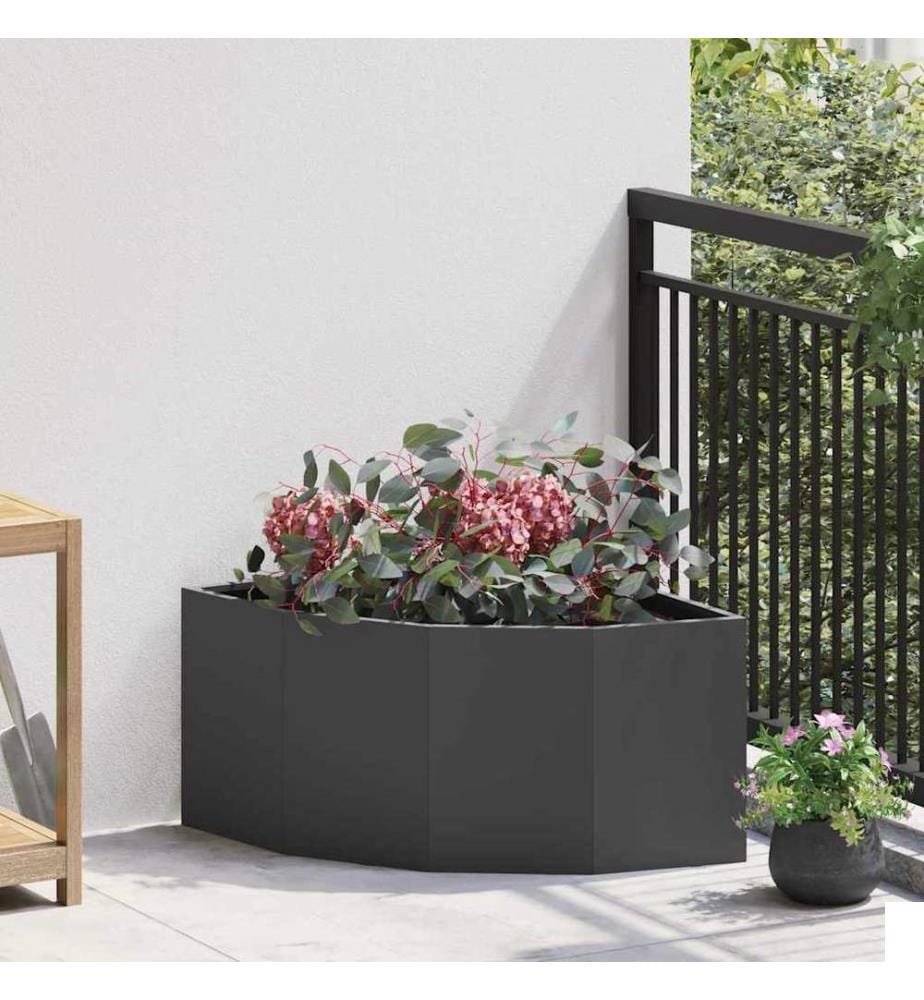 vidaXL Jardinière d'Angle Noir 60 x 60 x 35 cm Acier