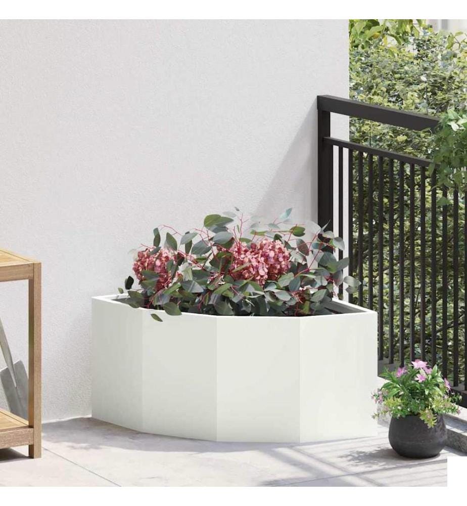 vidaXL Jardinière d'Angle Blanc 60 x 60 x 35 cm Acier