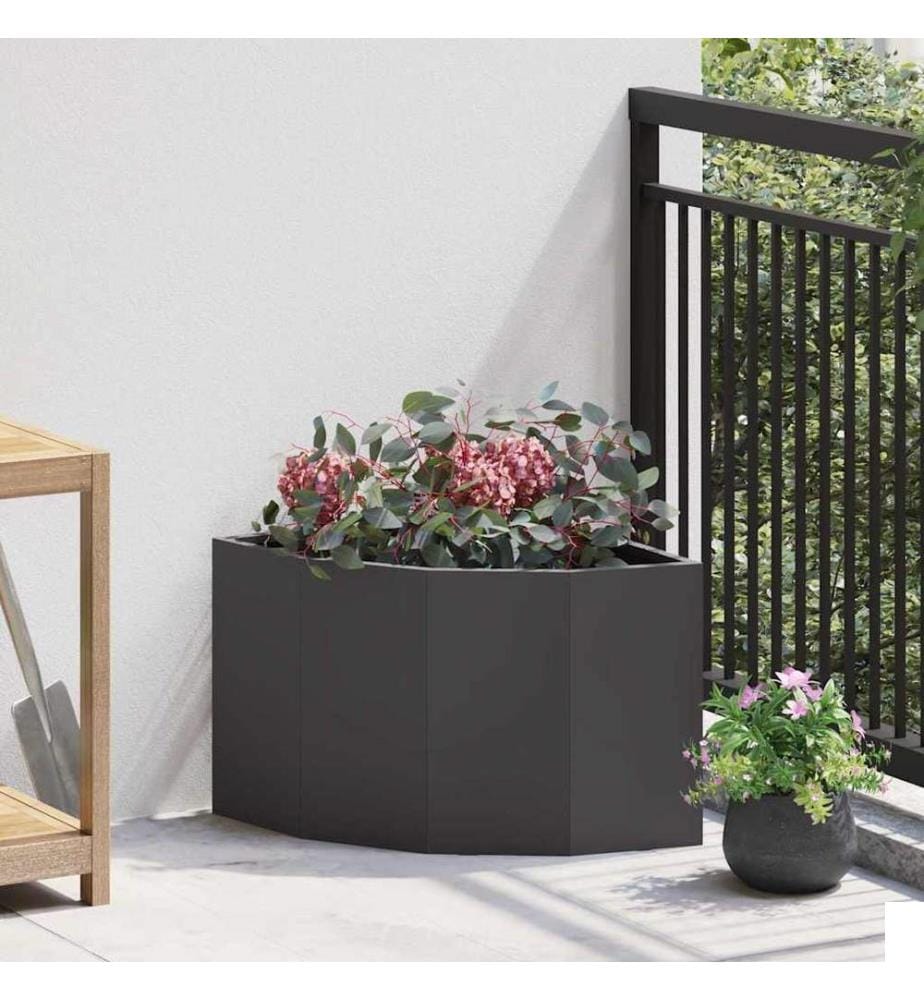 vidaXL Jardinière d'Angle Noir 45 x 45 x 35 cm Acier