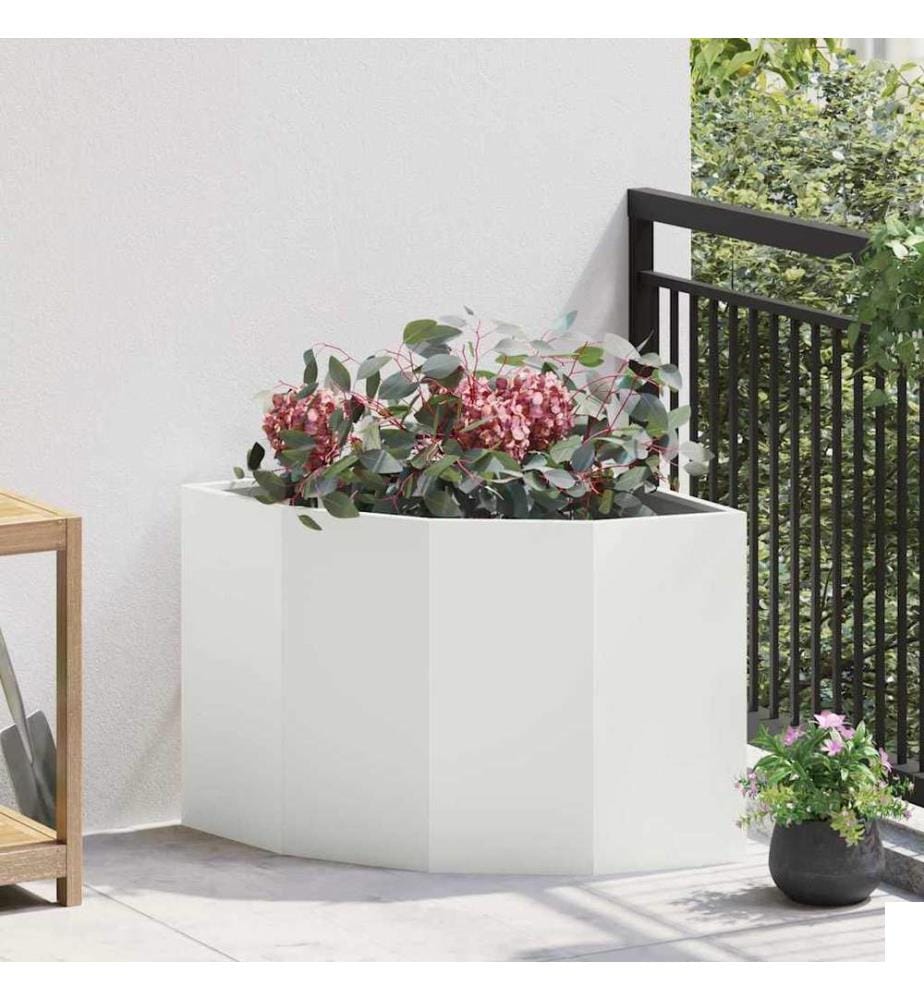 vidaXL Jardinière d'Angle Blanc 60 x 60 x 50 cm Acier