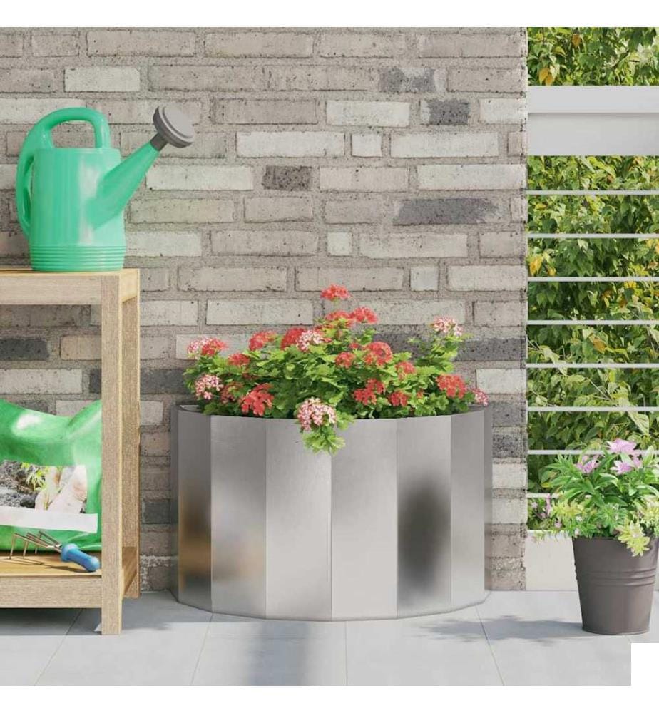 vidaXL Jardinière Argent 60 x 30 x 35 cm Acier inoxydable