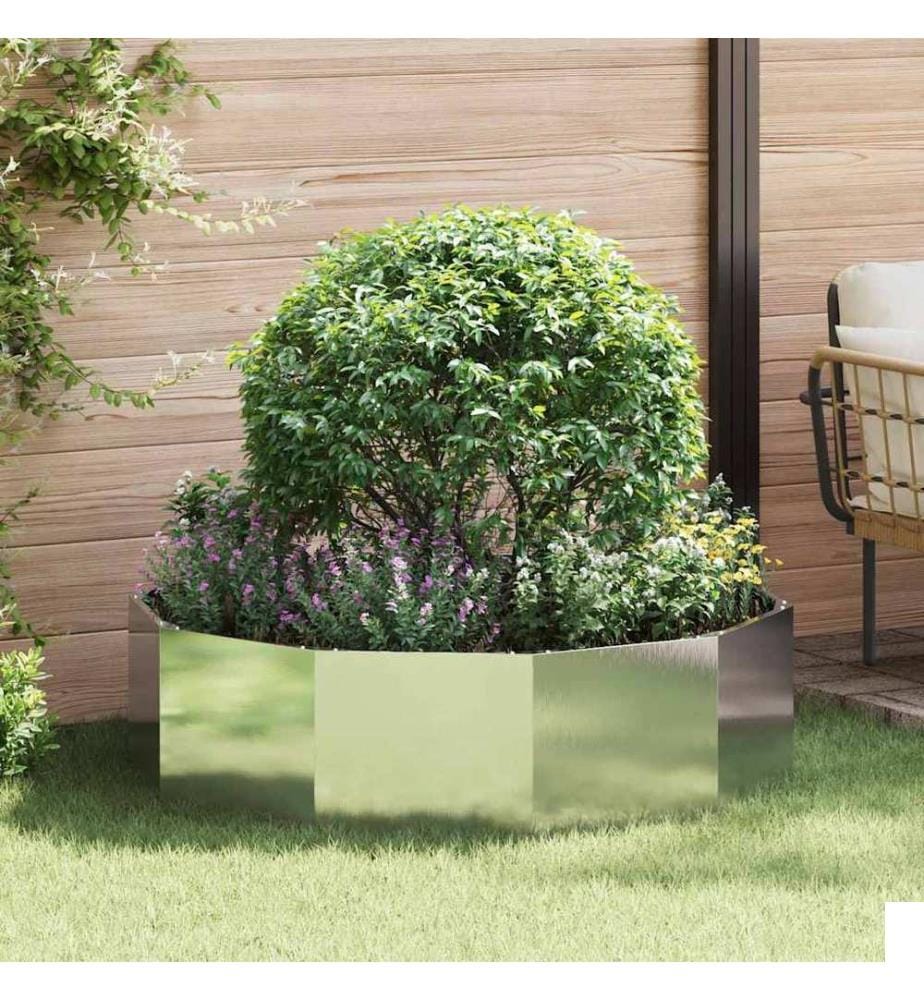 vidaXL Jardinière Argent 120 x 120 x 35 cm Acier inoxydable