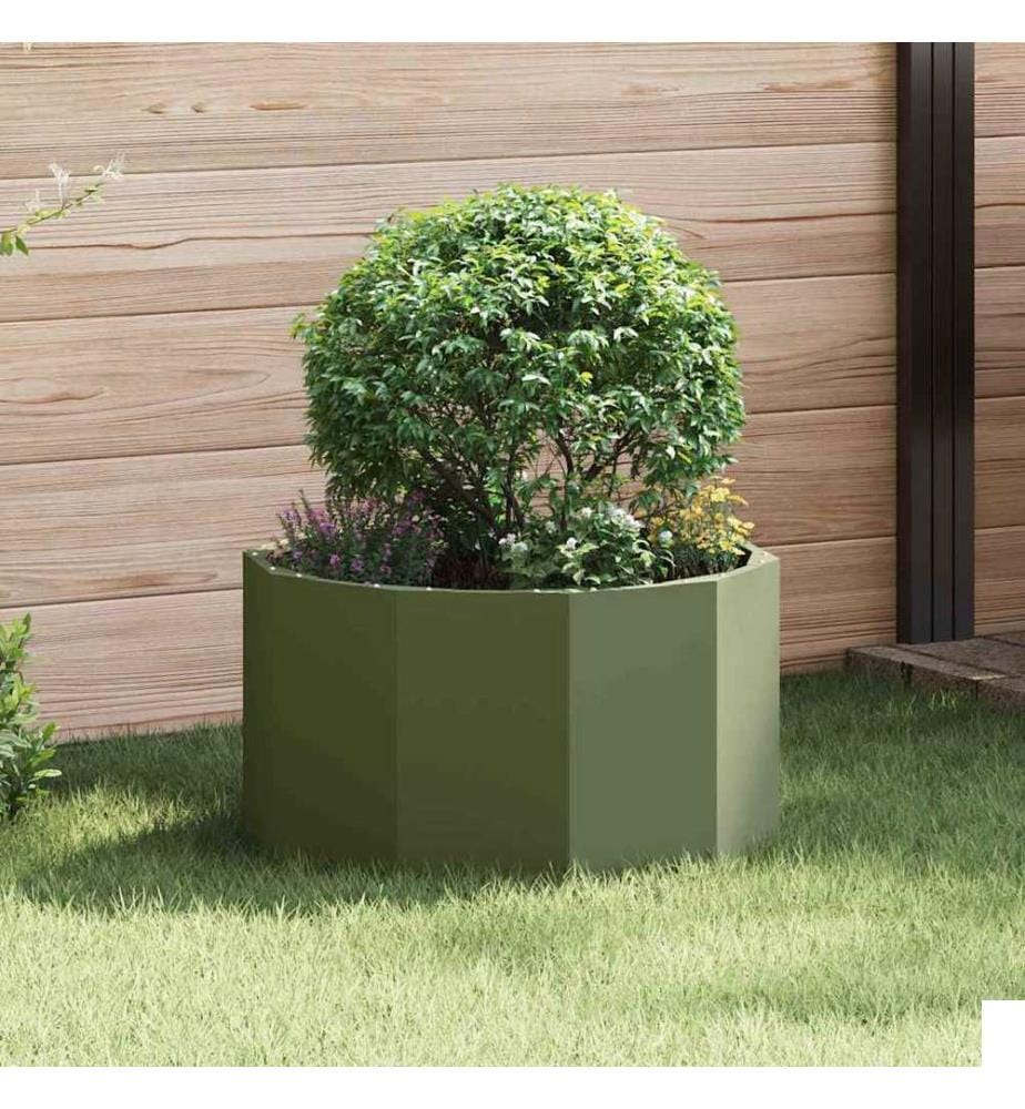 vidaXL Jardinière Vert olive 60 x 60 x 35 cm Acier