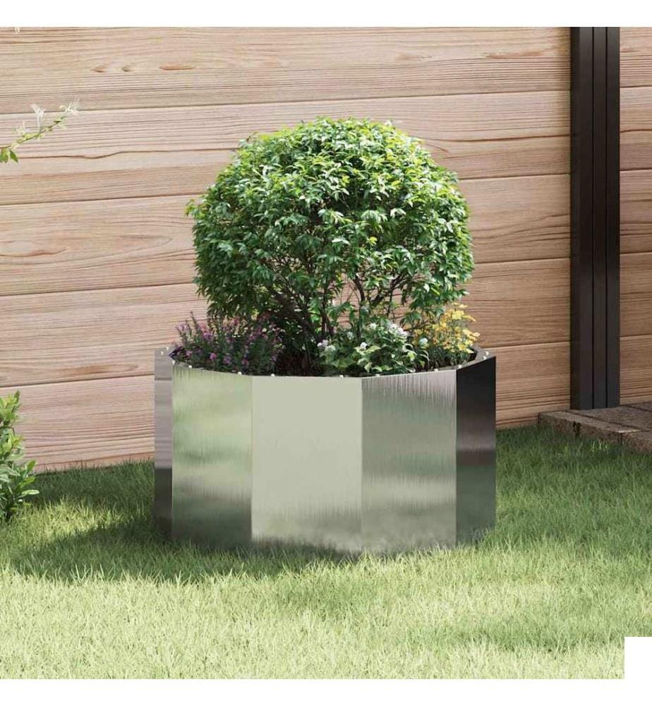 vidaXL Jardinière Argent 60 x 60 x 35 cm Acier inoxydable