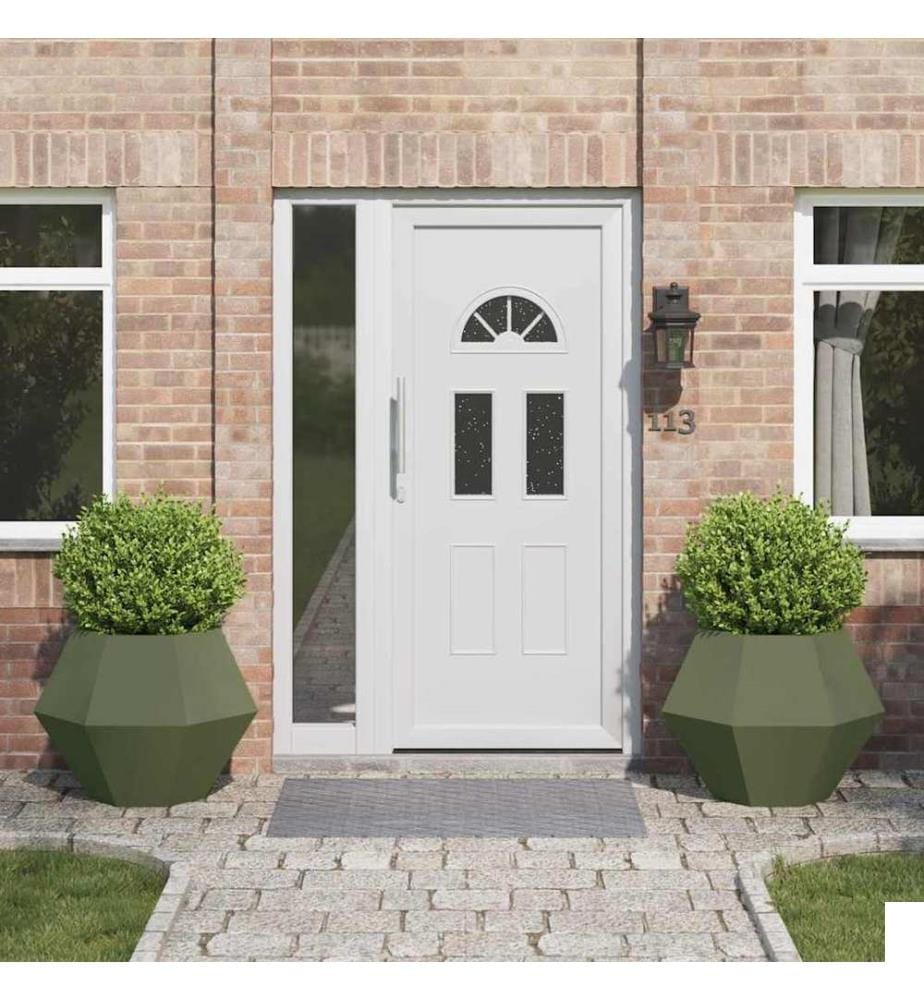 vidaXL Jardinière 2 pcs Vert olive 75 x 75 x 60 cm Acier