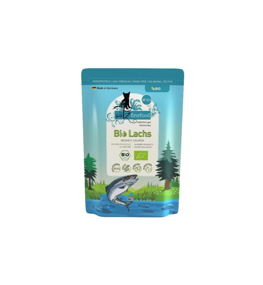 CATZ FINEFOOD - Alimentation humide Bio No.513 Saumon, 85 g