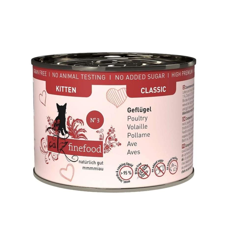 CATZ FINEFOOD - Alimentation humide Kitten No.03 Volaille, 200 g