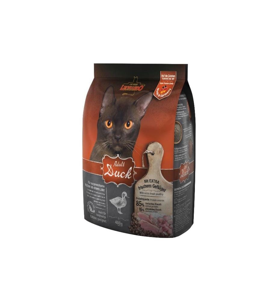 LEONARDO CAT FOOD - Alimentation sèche Canard adulte, 400 g