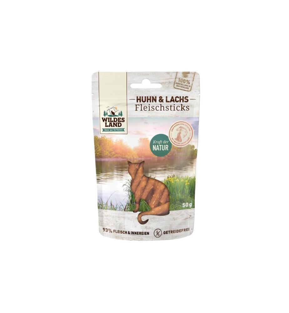 WILDES LAND - Collation pour chat Bâtonnets de poulet & saumon 50 g