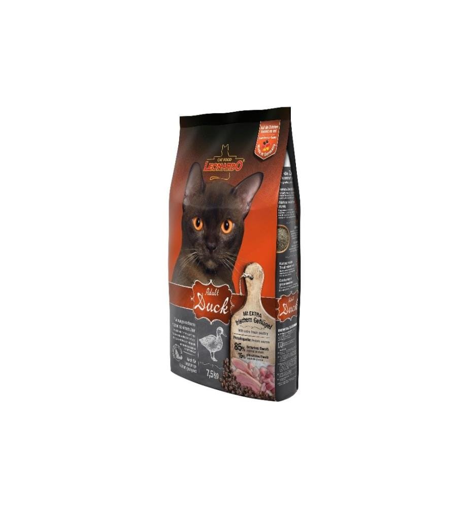 LEONARDO CAT FOOD - Alimentation sèche Canard adulte, 7.5 kg