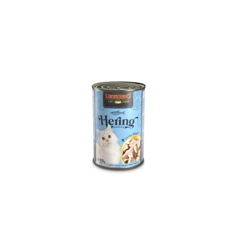 LEONARDO CAT FOOD - Alimentation humide Hareng filet supplémentaire, 400 g