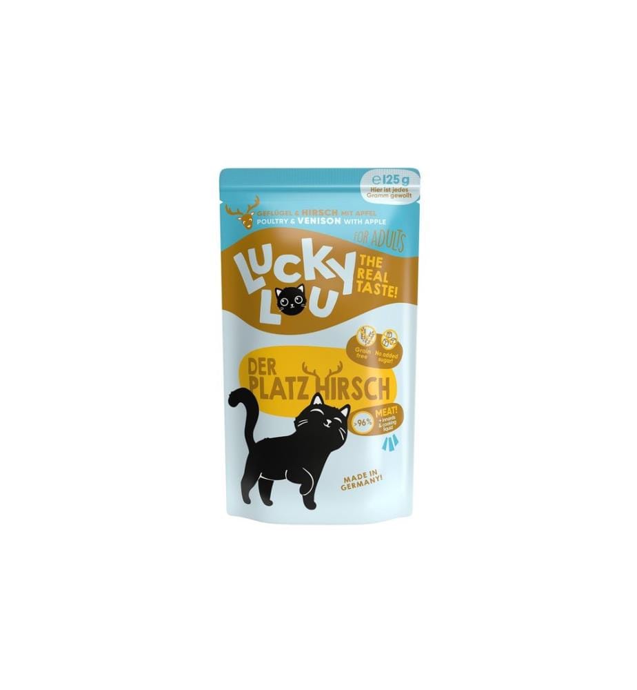 Lucky Lou - Alimentation humide Lifestage Adult volaille & cerf, 125 g