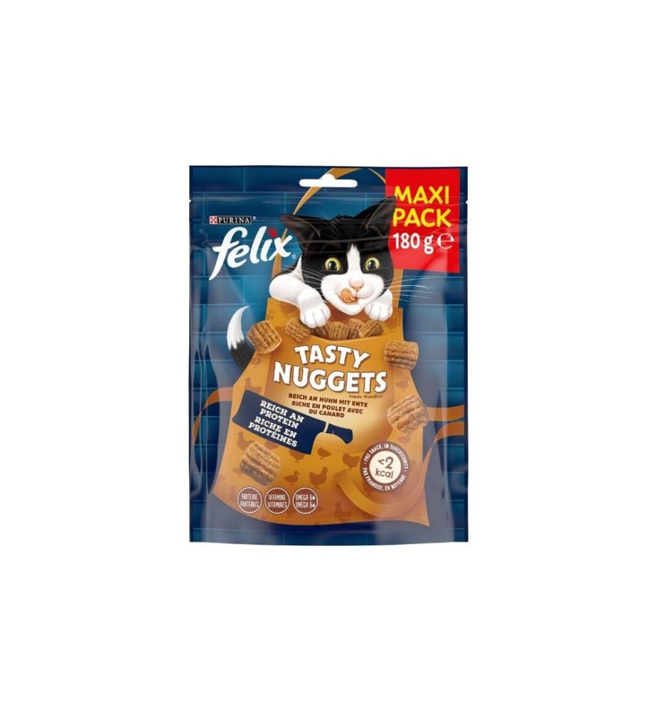 FELIX - Collation pour chat Tasty Nuggets poulet et canard, 180 g