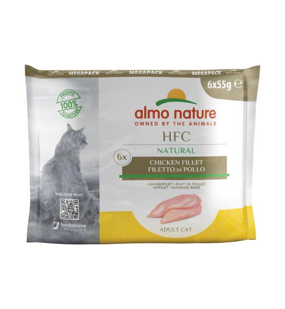 ALMO NATURE - Alimentation humide HFC Natural Mega Pack Filet de poulet, 6 x 55 g