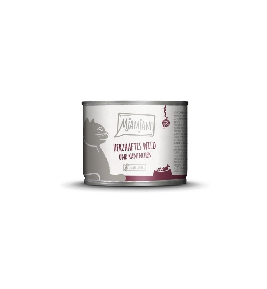 Mjamjam - Alimentation humide Boîte gibier & lapin, 200 g