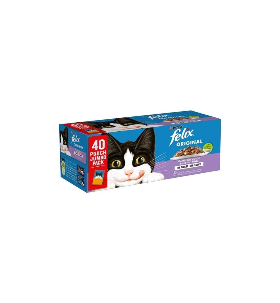 FELIX - Alimentation humide Viande & poisson en gelée, 40 x 85 g