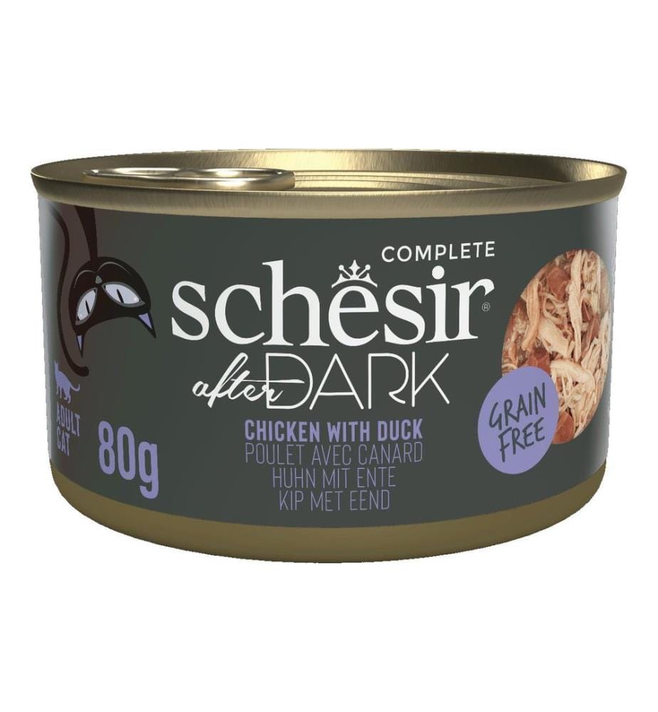 SCHESIR - Alimentation humide after Dark Complete bouillon de poulet au canard, 80 g