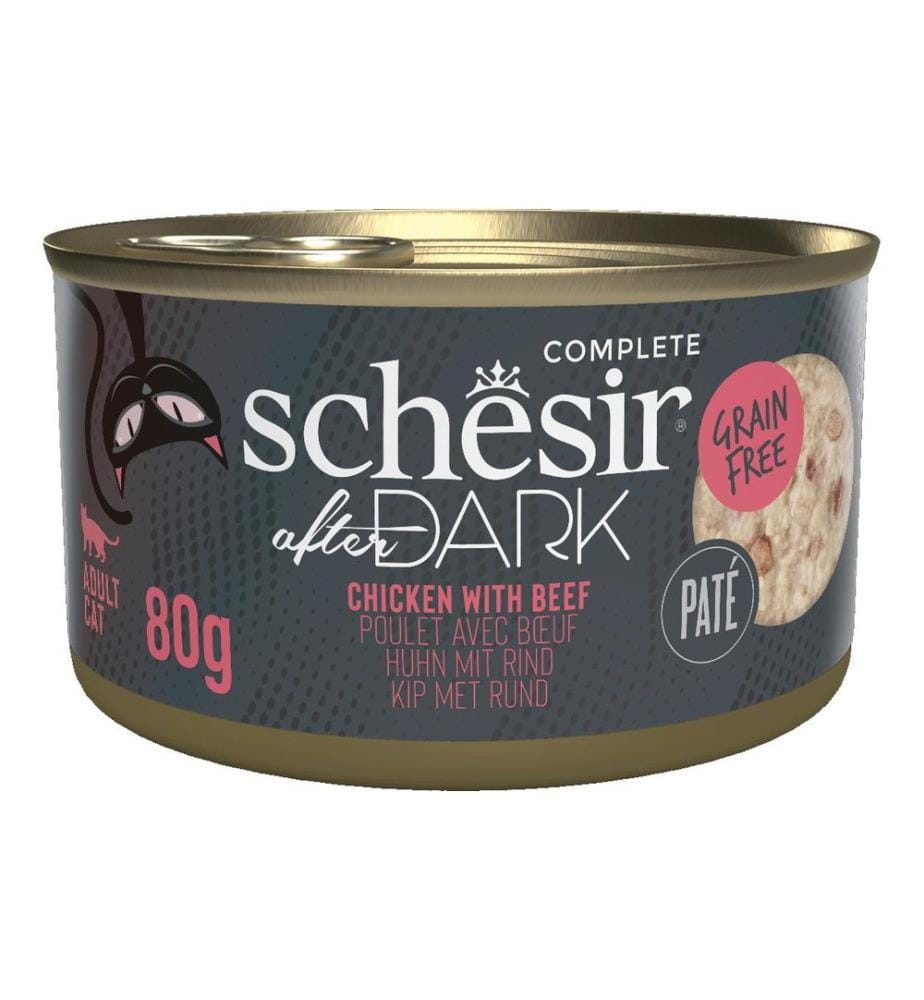 SCHESIR - Alimentation humide after Dark Complete Paté Poulet avec Buf, 80 g