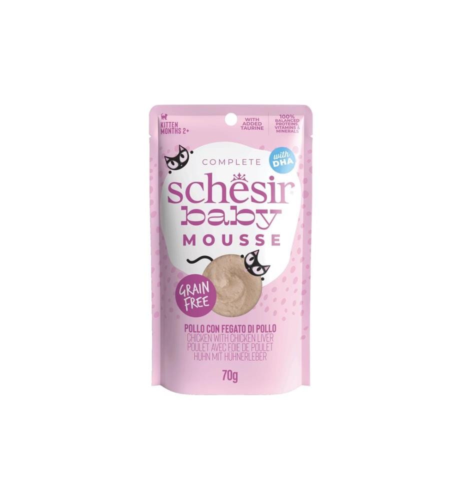 SCHESIR - Alimentation humide Baby Mousse Poulet avec foie de poulet, 70 g