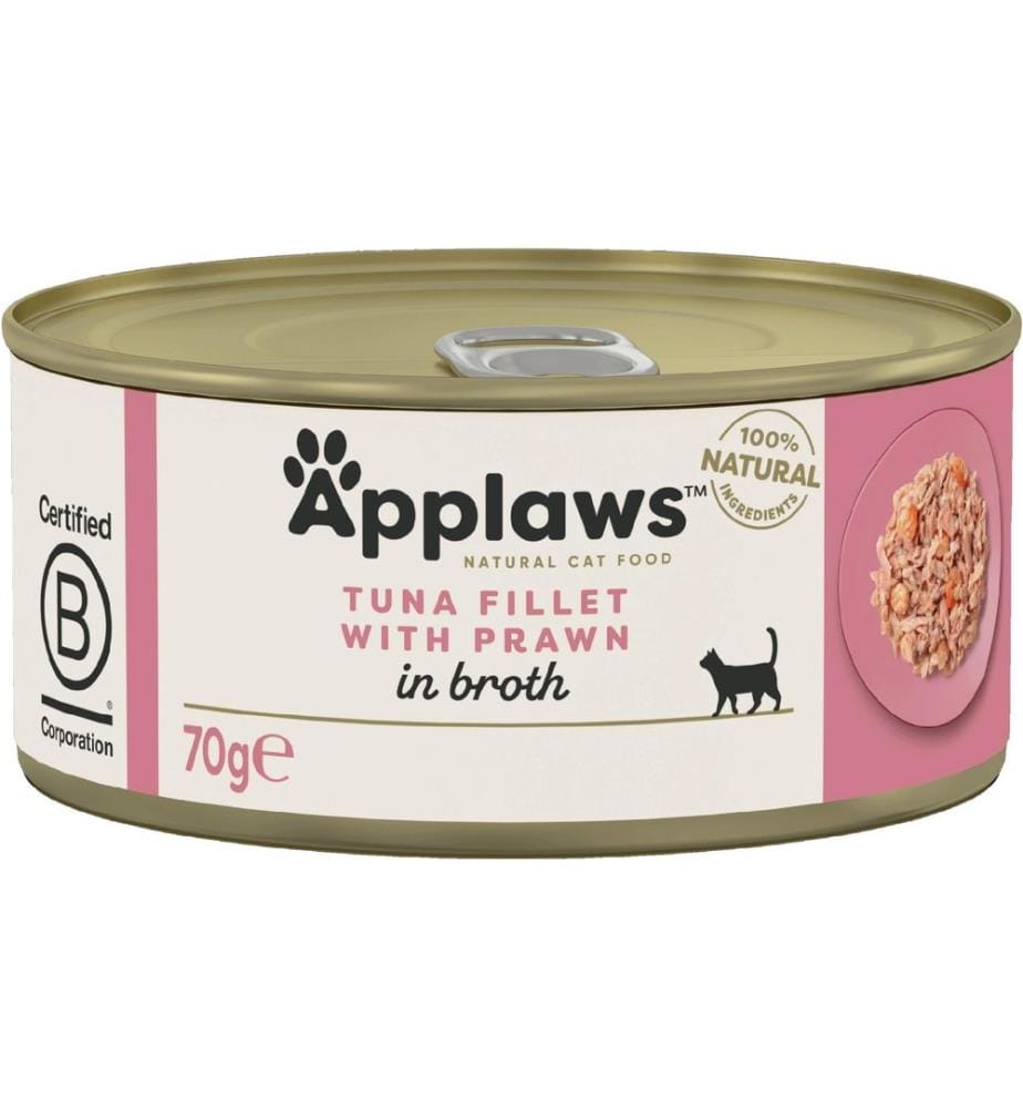 Applaws Alimentation humide Filet de thon et Crevettes 70 g