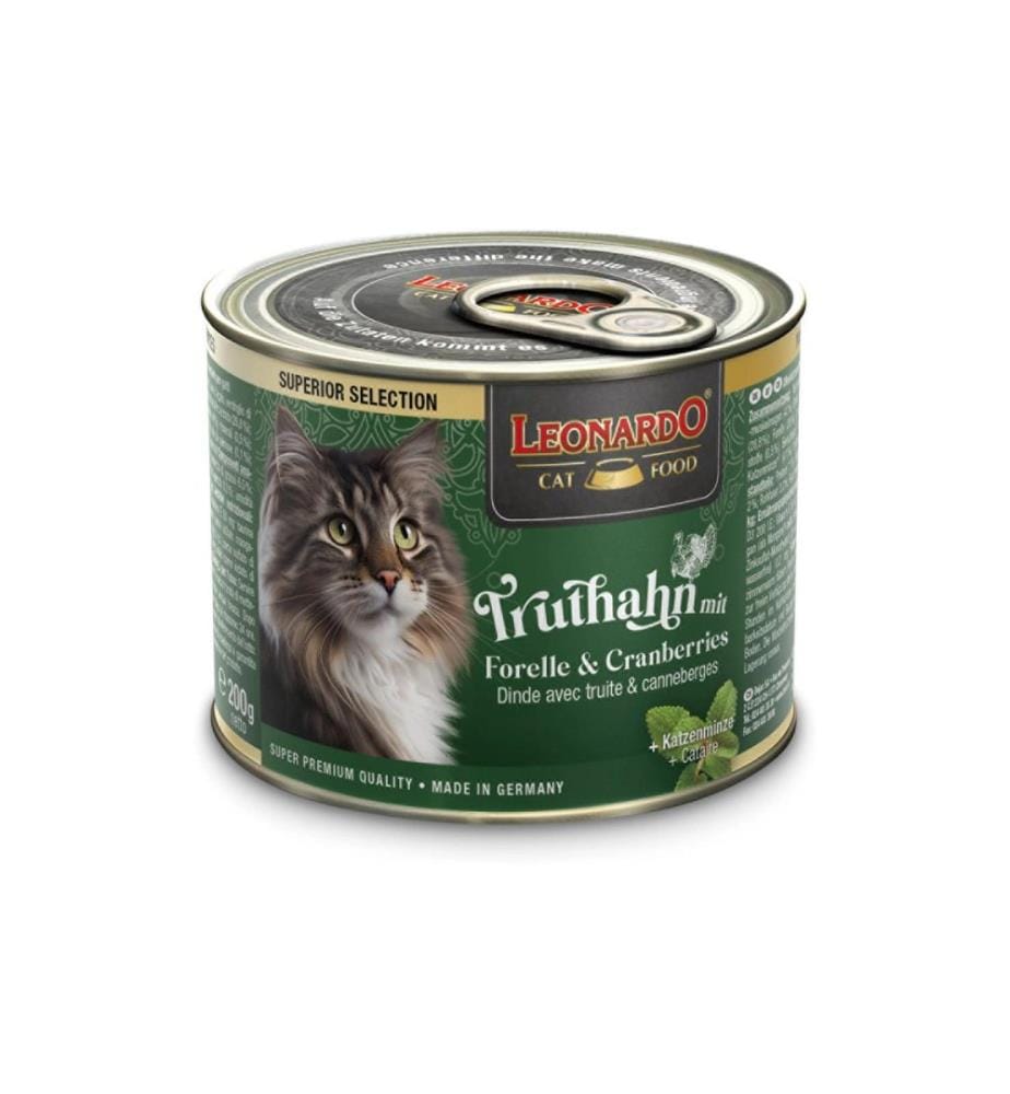 Leonardo Nourriture pour chat humide Superior Selection dinde et truite, 200 g
