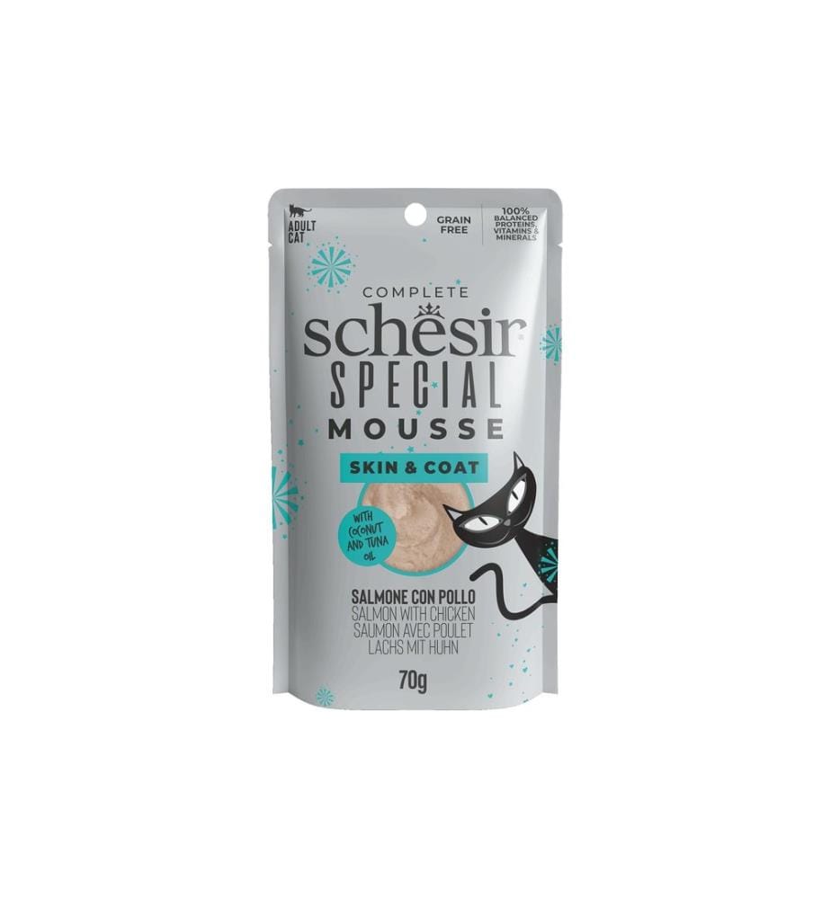 Aliments humides Schesir Special Mousse Skin&Coat, 70 g;