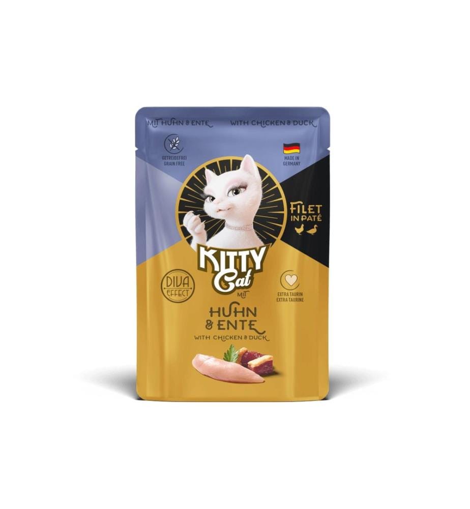KITTY Cat Nourriture humide KittyCat Filét Pâté Sachet Poulet, Canard 85 g