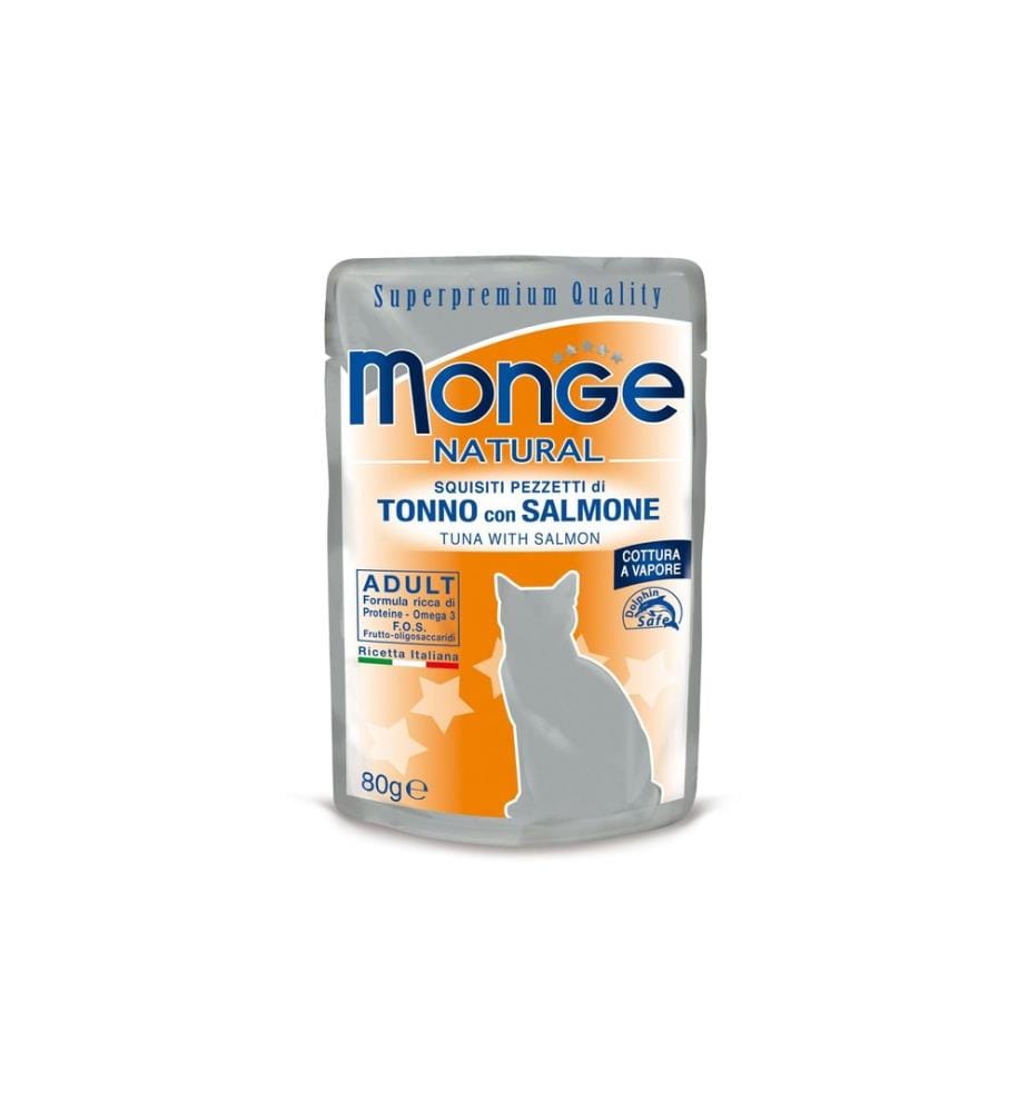 Monge Nourriture humide Natural Adult, Thon & Saumon, 80 g