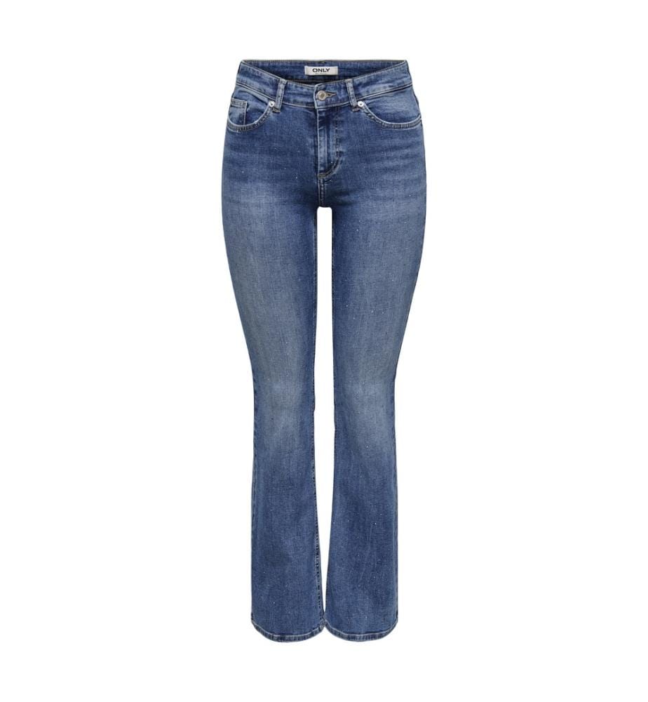 Jeans Flared Fit Blush Rhineston