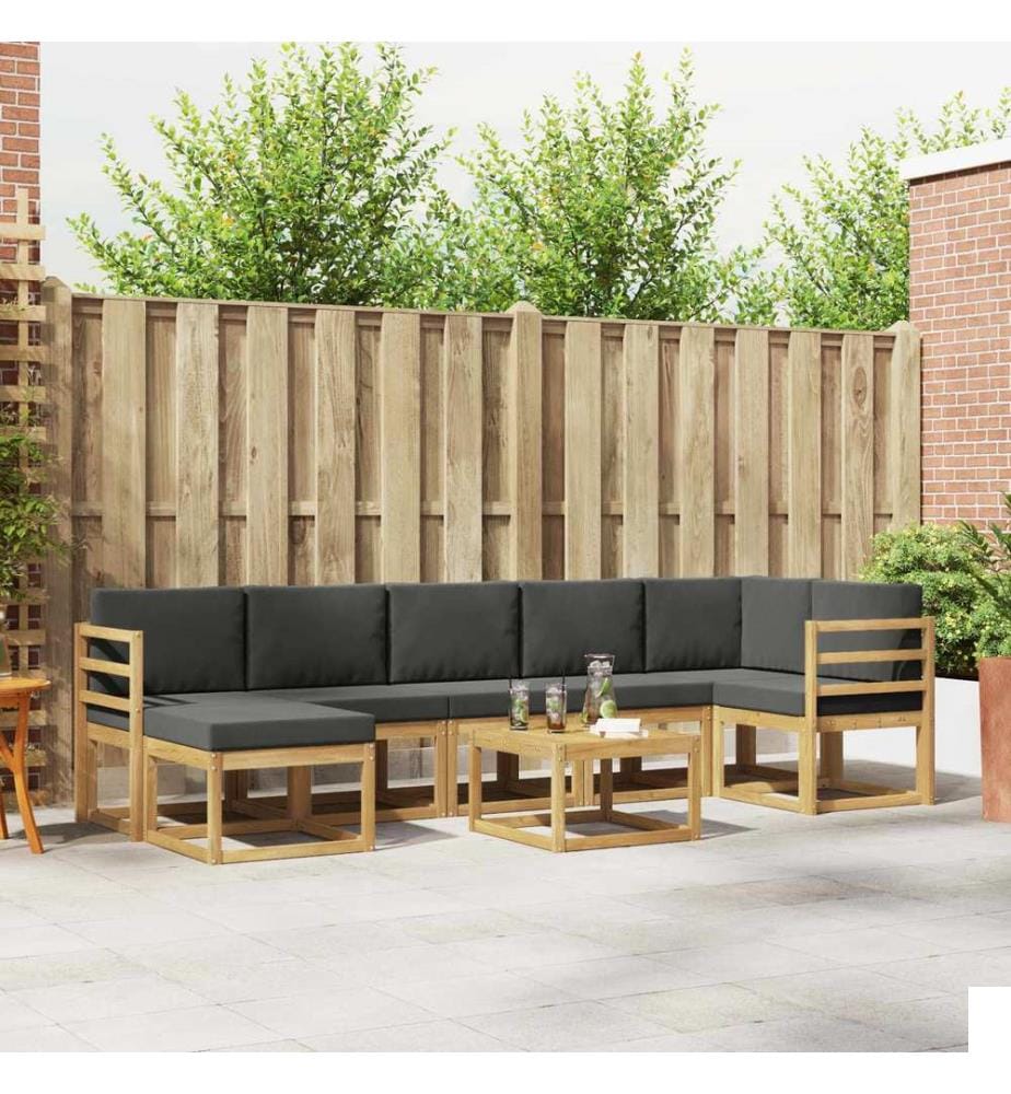 vidaXL Ensemble de canapés d'extérieur 8 pcs Blanc et anthracite