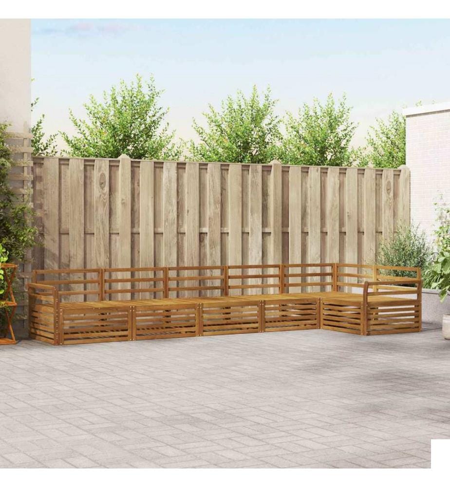 vidaXL Ensemble de canapés d'extérieur 6 pcs Naturel