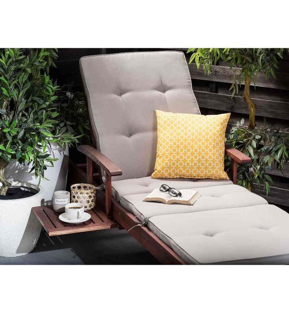 Lot de 2 Coussins Décoratifs d'Extérieur pour Jardin 40 x 40 cm en Tissu Imperméable Jaune à Motif Géométrique