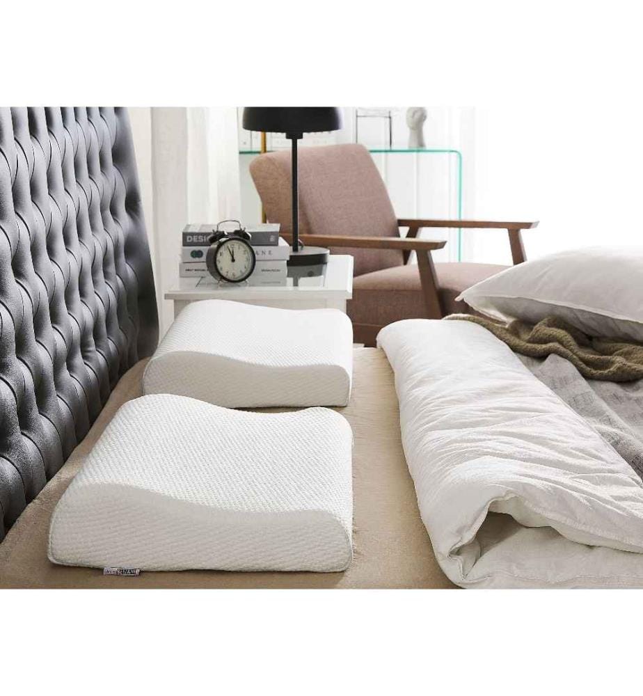 Oreiller Cervical Ergonomique Souple H1 Très Confortable 57 x 35 cm en Mousse à Mémoire de Forme Antiallergique et Anti Ronflements