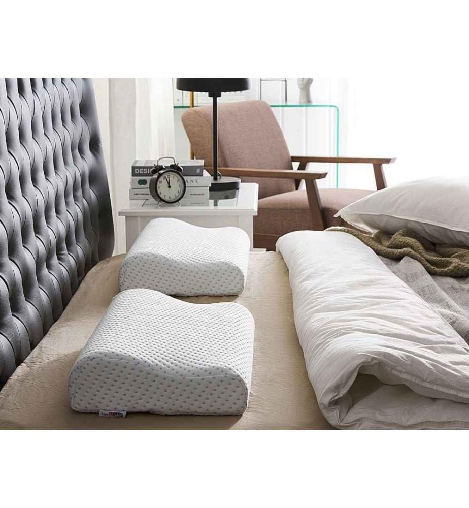 Oreiller Cervical Ergonomique Souple H1 Thermorégulateur 57 x 35 cm en Mousse à Mémoire de Forme et Gel Antiallergique et Anti Ronflements