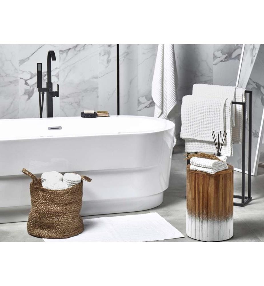 Ensemble 11 Serviettes de Bain en Coton Blanc à Séchage Rapide Ultra Moelleux Absobant et Doux au Toucher