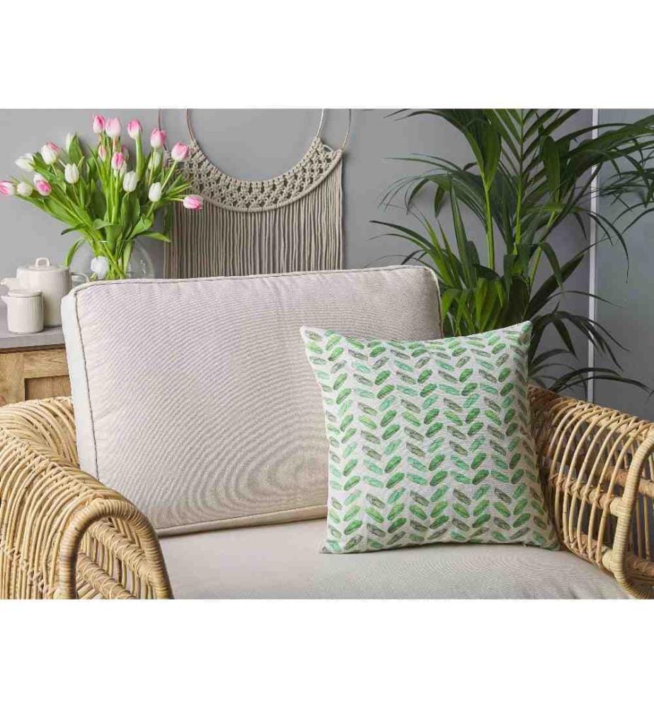 2 Coussins Décoratifs 45 x 45 cm Motif Abstrait Vert sur Fond Noir Accessoire Idéal pour Chambre ou Salon au Style Moderne et Scandinave